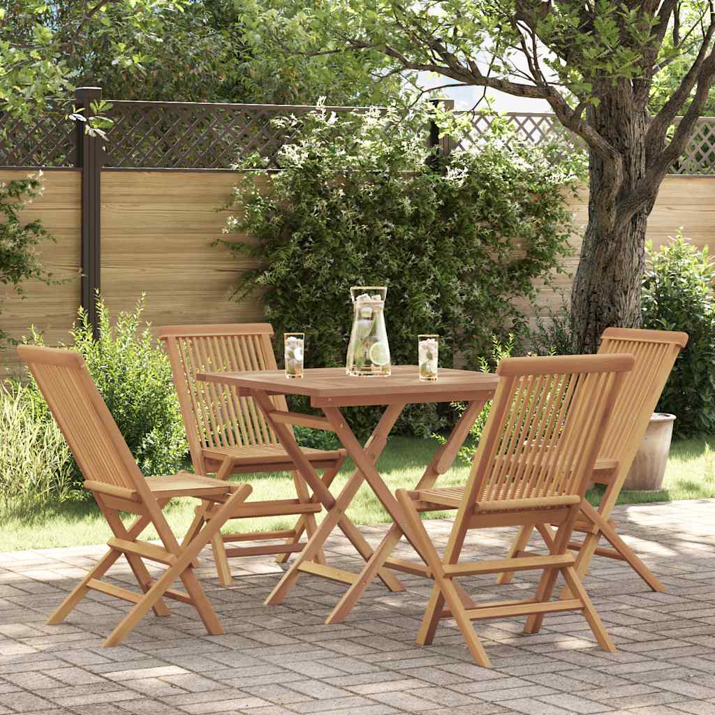 vidaXL Ensemble de salle à manger de jardin 5 pcs en teck massif
