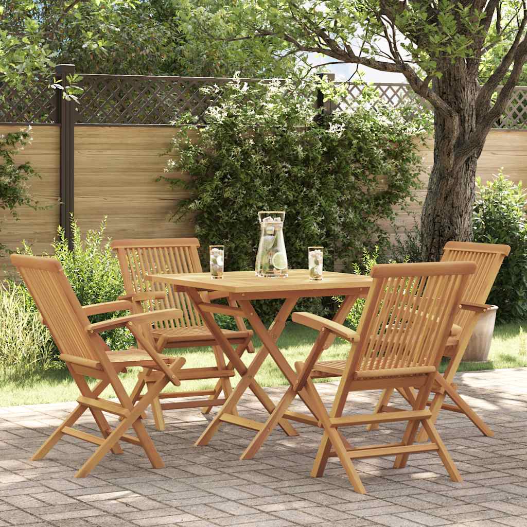 vidaXL Ensemble de salle à manger de jardin 5 pcs en teck massif