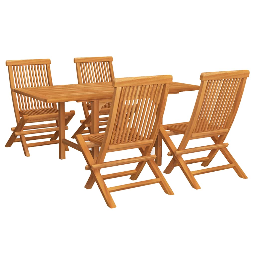 vidaXL Ensemble de salle à manger de jardin 5 pcs en teck massif