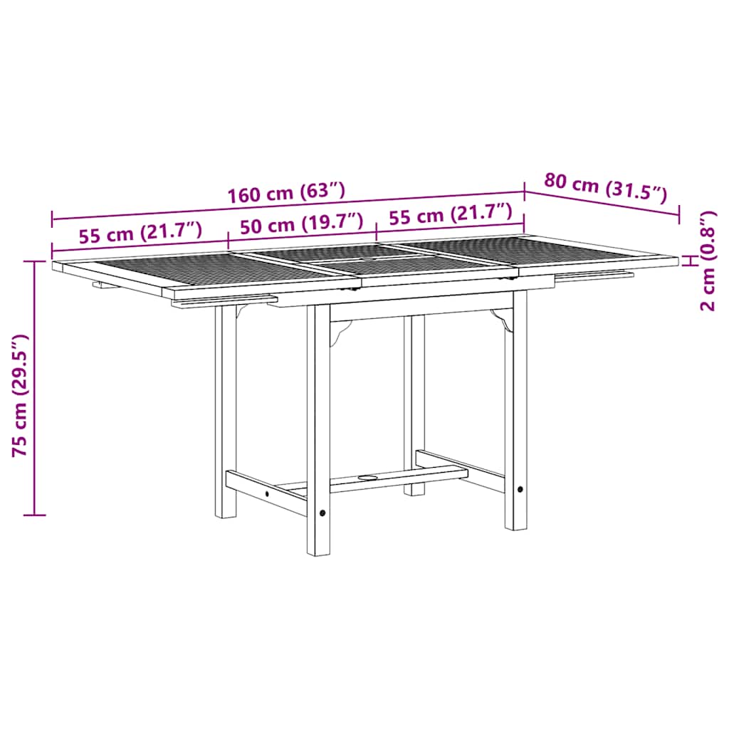 vidaXL Ensemble de salle à manger de jardin 5 pcs en teck massif