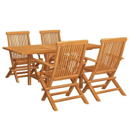 vidaXL Ensemble de salle à manger de jardin 5 pcs en teck massif