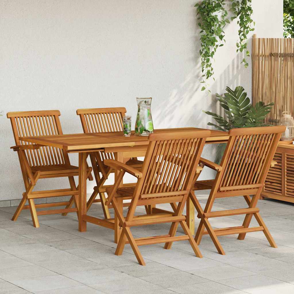 vidaXL Ensemble de salle à manger de jardin 5 pcs en teck massif