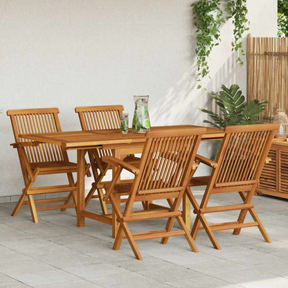 vidaXL Ensemble de salle à manger de jardin 5 pcs en teck massif