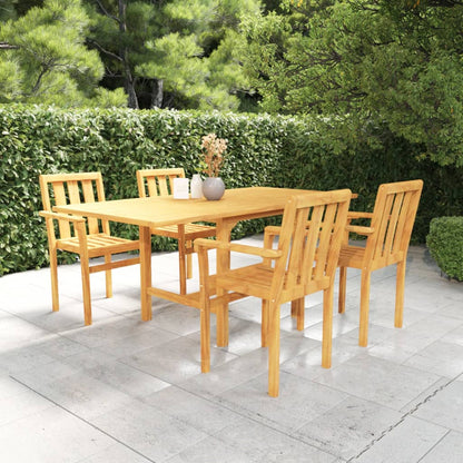 vidaXL Ensemble de salle à manger de jardin 5 pcs en teck massif