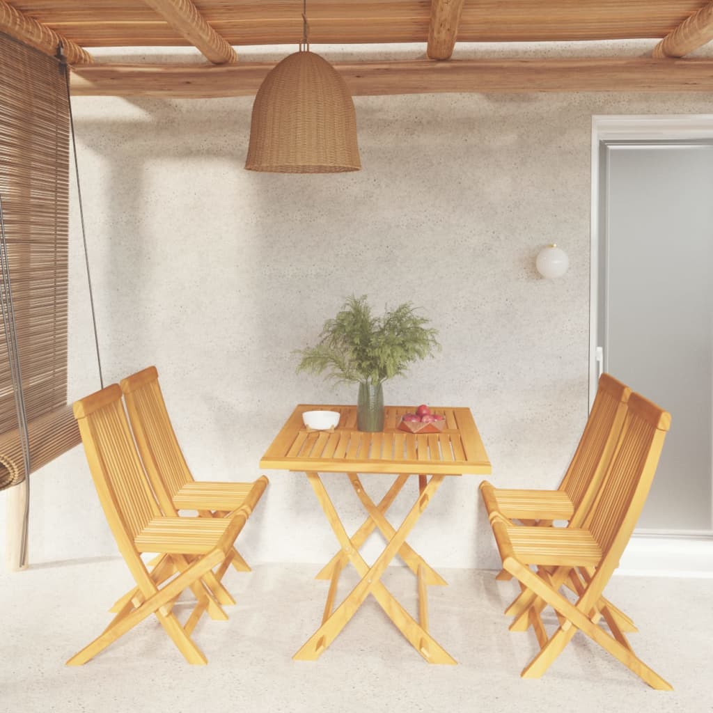 vidaXL Ensemble de salle à manger de jardin 5 pcs en teck massif