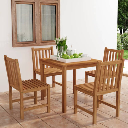 vidaXL 5-teiliges Garten-Ess-Set 80 x 80 cm Massivholz Teak