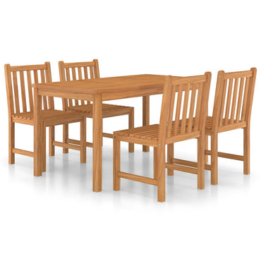 vidaXL 5-teiliges Garten-Ess-Set 140 x 80 cm Massivholz Teak
