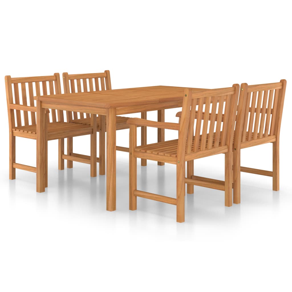 vidaXL 5-teiliges Garten-Ess-Set 150 x 90 cm Massivholz Teak