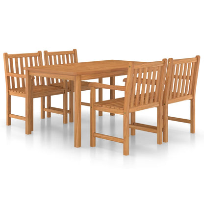 vidaXL 5-teiliges Garten-Ess-Set 150 x 90 cm Massivholz Teak