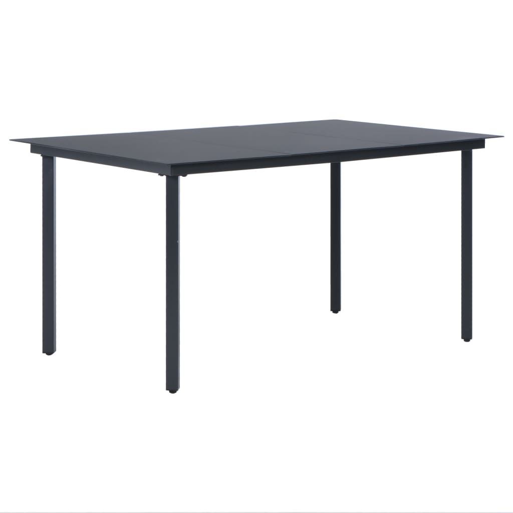 vidaXL 7-tlg. Garten-Essgruppe PVC Rattan Schwarz