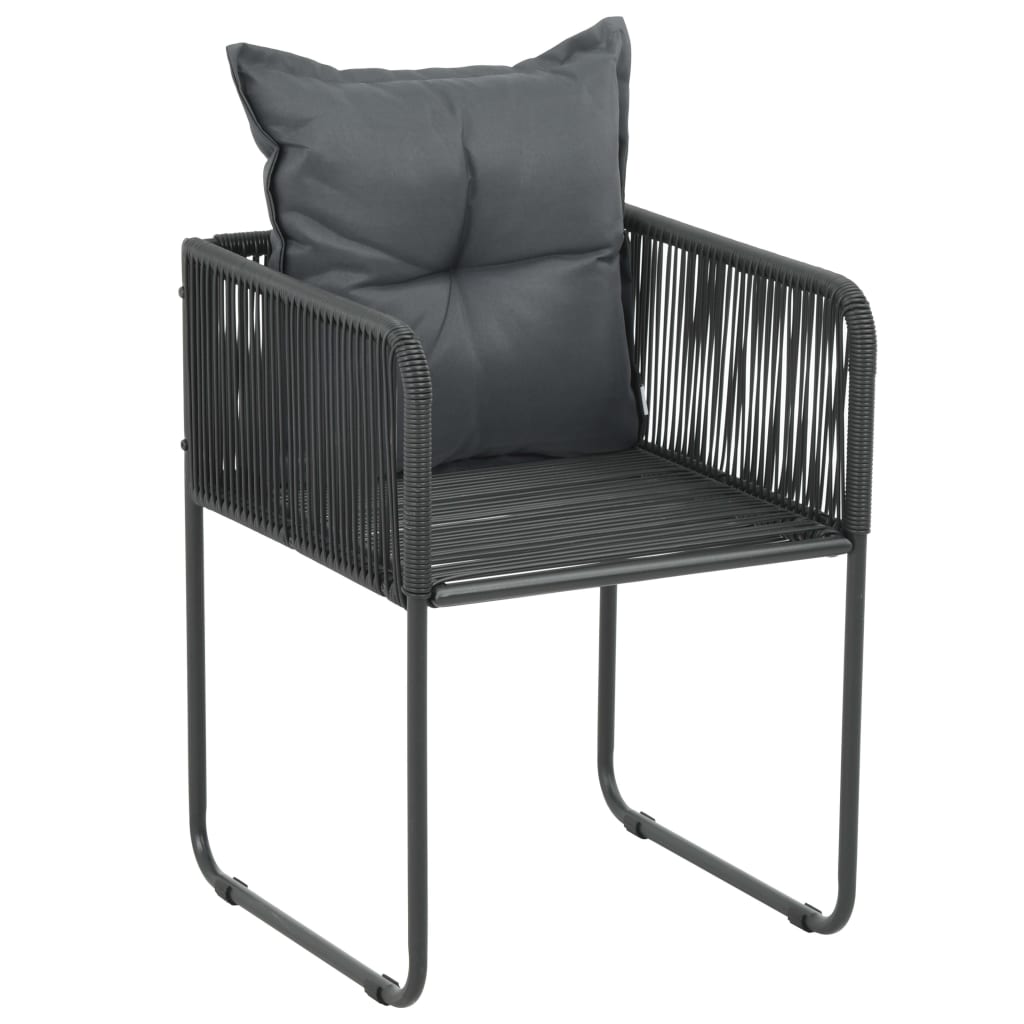 vidaXL 7-tlg. Garten-Essgruppe PVC Rattan Schwarz