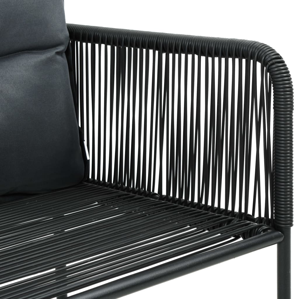 vidaXL 7-tlg. Garten-Essgruppe PVC Rattan Schwarz