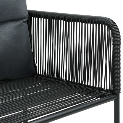 vidaXL 7-tlg. Garten-Essgruppe PVC Rattan Schwarz