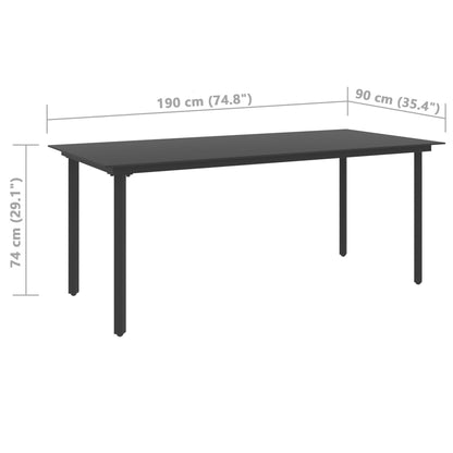 vidaXL 7-tlg. Garten-Essgruppe PVC Rattan Schwarz