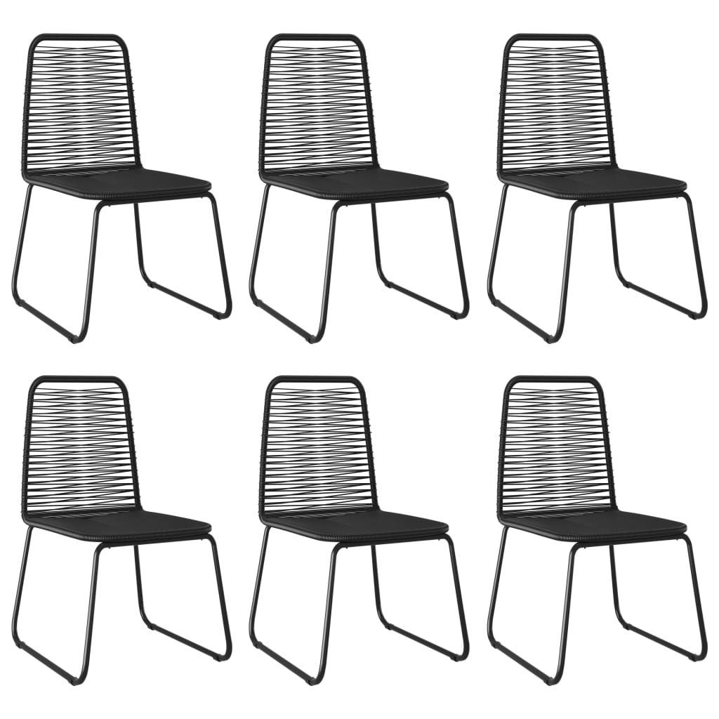 vidaXL 7-tlg. Garten-Essgruppe PVC Rattan Schwarz und Braun
