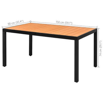 vidaXL 7-tlg. Garten-Essgruppe PVC Rattan Schwarz und Braun
