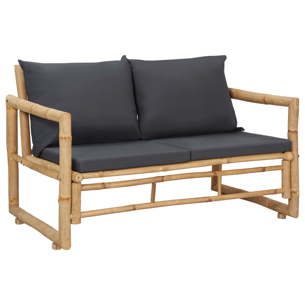 vidaXL 4-tlg. Garten-Lounge-Set mit Auflagen Bambus