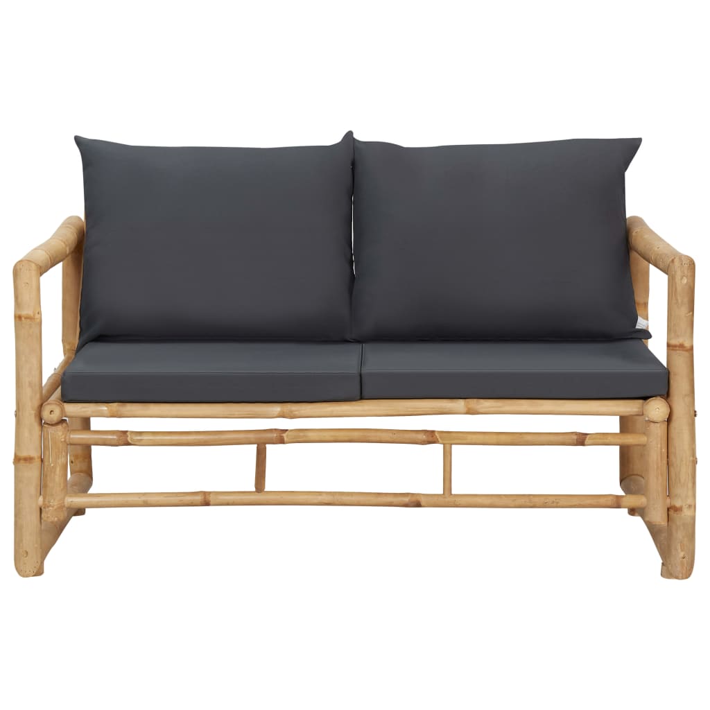 vidaXL 4-tlg. Garten-Lounge-Set mit Auflagen Bambus