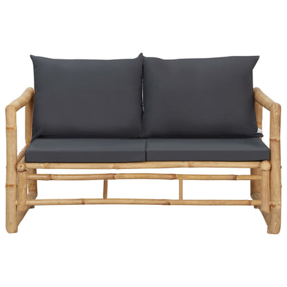 vidaXL 4-tlg. Garten-Lounge-Set mit Auflagen Bambus