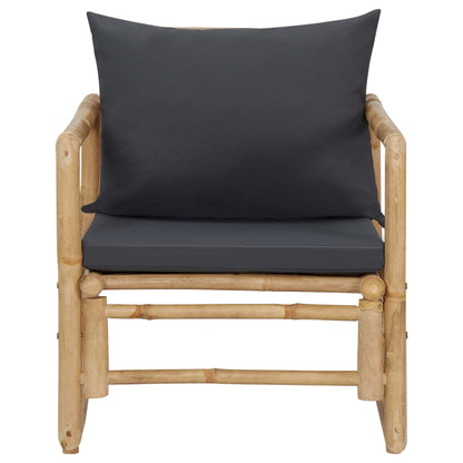 vidaXL 4-tlg. Garten-Lounge-Set mit Auflagen Bambus