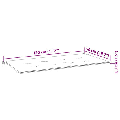 vidaXL 2-Sitzer-Gartenbank mit Auflage 120 cm Massivholz Eukalyptus