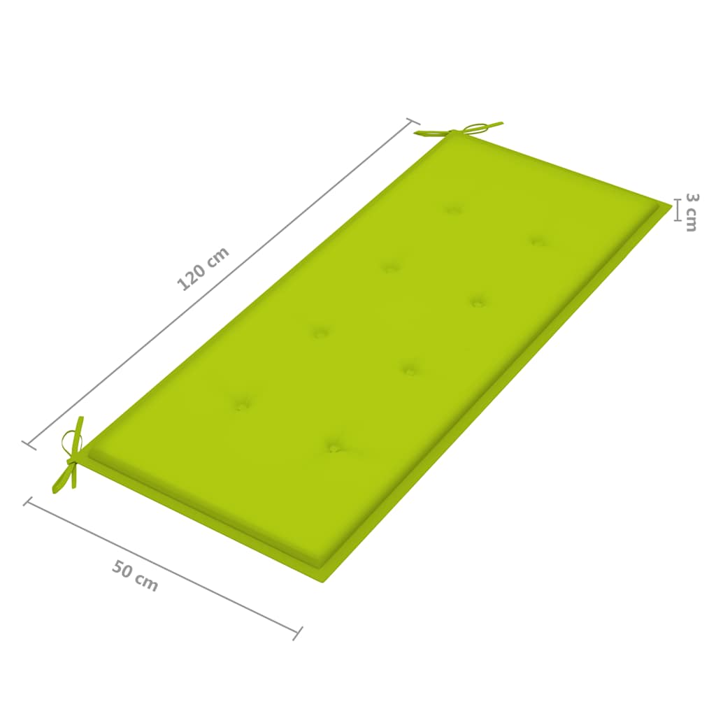 vidaXL 2-Sitzer-Gartenbank mit Auflage 120 cm Massivholz Eukalyptus