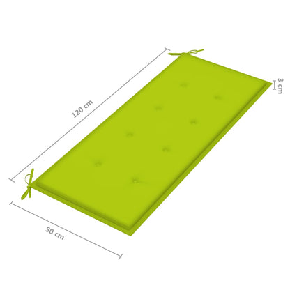vidaXL 2-Sitzer-Gartenbank mit Auflage 120 cm Massivholz Eukalyptus