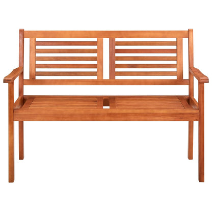 vidaXL 2-Sitzer-Gartenbank mit Auflage 120 cm Massivholz Eukalyptus