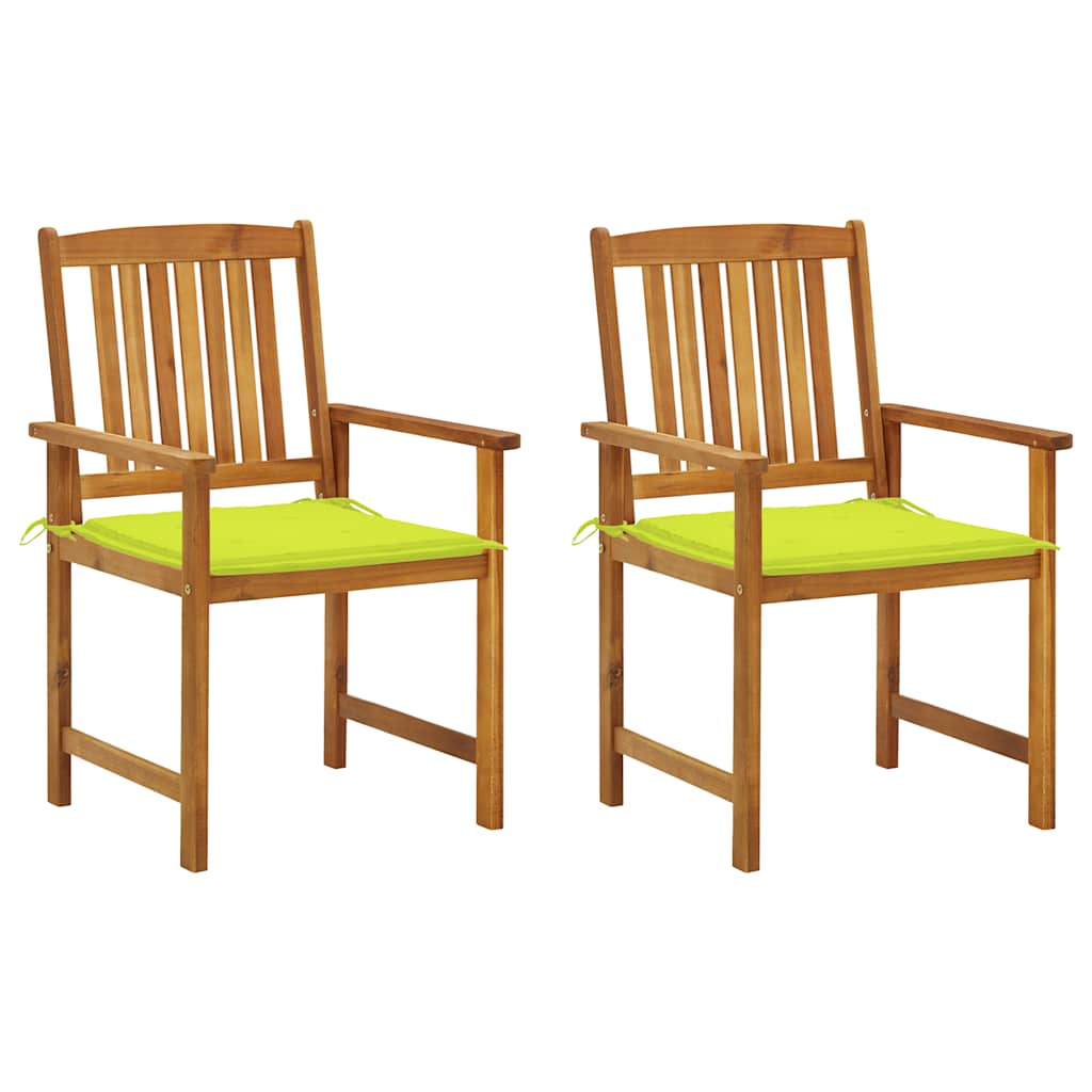 vidaXL Chaises de jardin avec coussins 2 pcs. Bois d'acacia massif