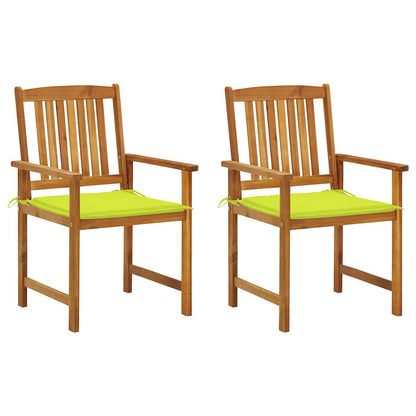 vidaXL Chaises de jardin avec coussins 2 pcs. Bois d'acacia massif
