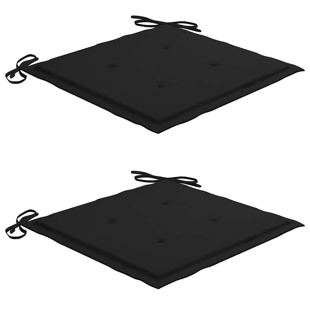 vidaXL Gartenstühle mit Kissen 2 Stk. Grau Massivholz Akazie