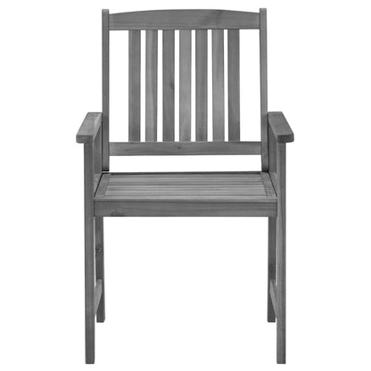 vidaXL Gartenstühle mit Kissen 2 Stk. Grau Massivholz Akazie