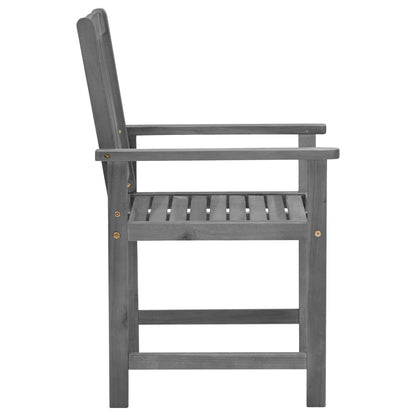 vidaXL Gartenstühle mit Kissen 2 Stk. Grau Massivholz Akazie