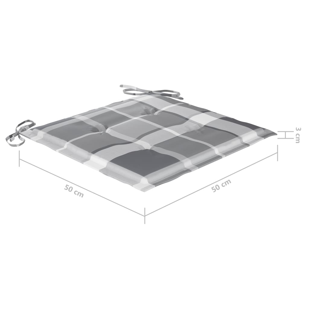 vidaXL Gartenstühle mit Kissen 2 Stk. Grau Massivholz Akazie