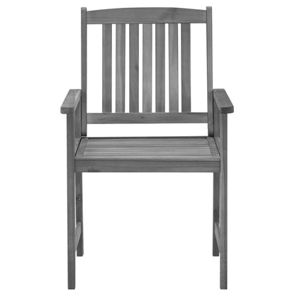 vidaXL Gartenstühle mit Kissen 2 Stk. Grau Massivholz Akazie
