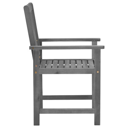 vidaXL Gartenstühle mit Kissen 2 Stk. Grau Massivholz Akazie