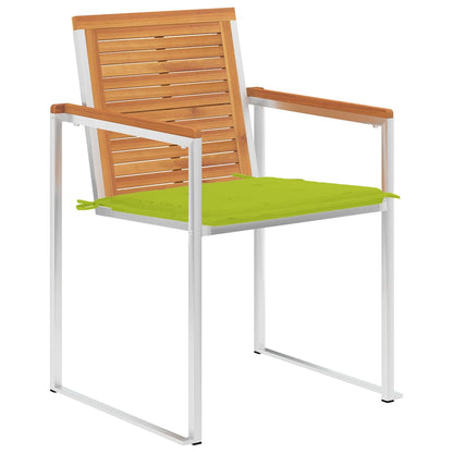 vidaXL Gartenstühle mit Kissen 2 Stk. Massivholz Akazie und Stahl