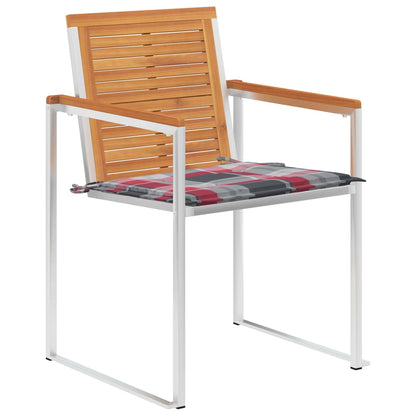 vidaXL Chaises de jardin avec coussins 2 pcs Bois d'acacia massif et acier