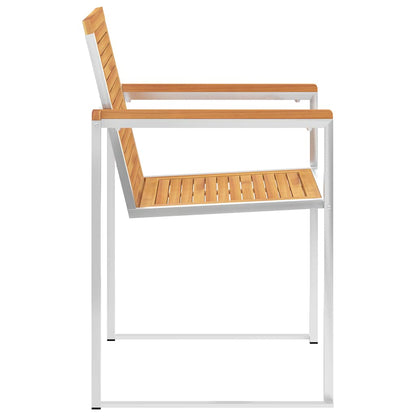 vidaXL Gartenstühle mit Kissen 2 Stk. Massivholz Teak und Stahl