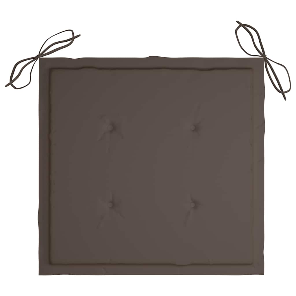 vidaXL Gartenstühle mit Kissen 2 Stk. Massivholz Teak und Stahl