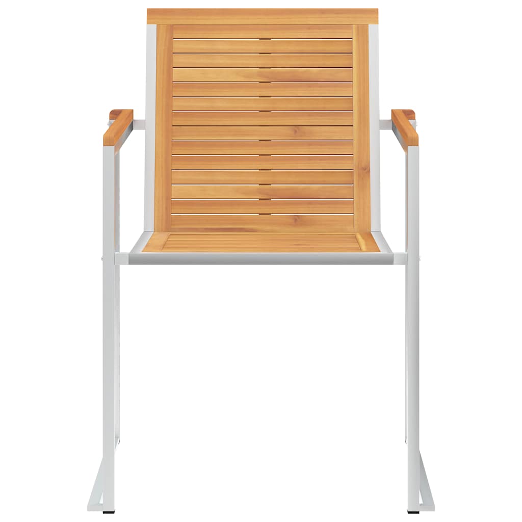 vidaXL Chaises de jardin avec coussins 2 pcs Bois de teck massif et acier