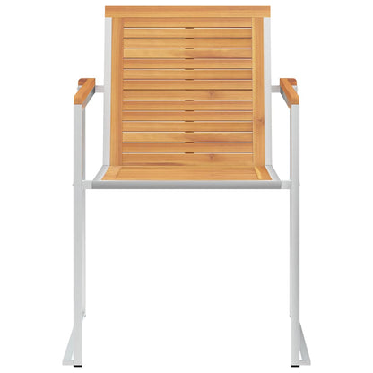 vidaXL Chaises de jardin avec coussins 2 pcs Bois de teck massif et acier