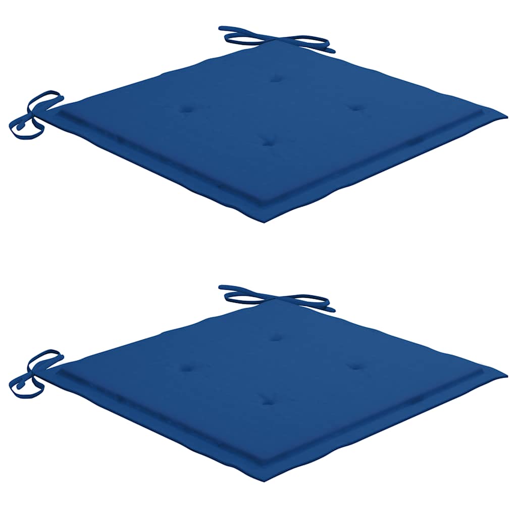 vidaXL Chaises de jardin avec coussins 2 pcs. Bois de teck massif et acier