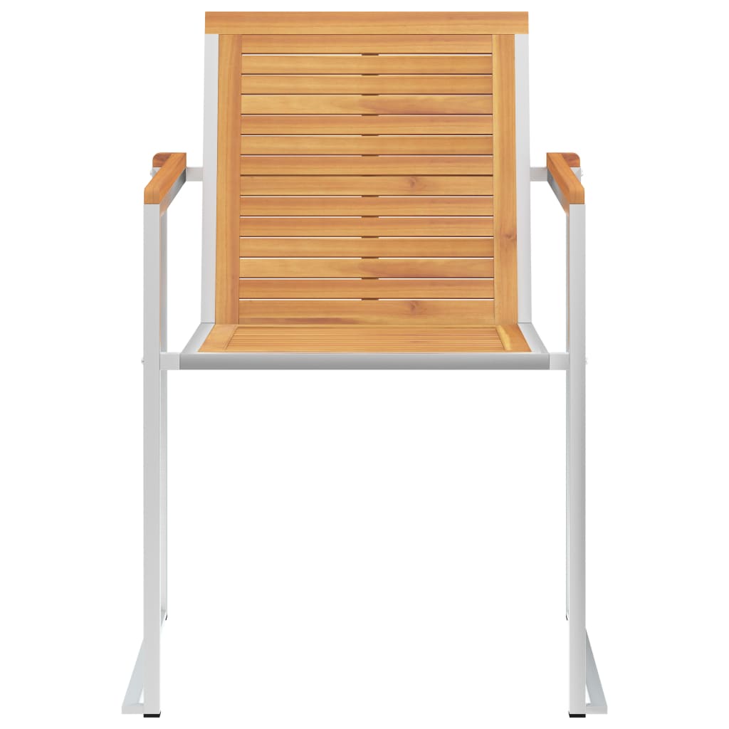vidaXL Chaises de jardin avec coussins 2 pcs. Bois de teck massif et acier