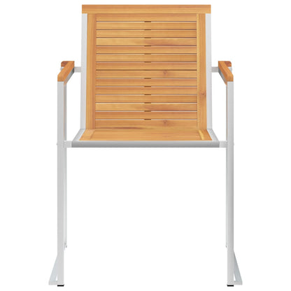 vidaXL Chaises de jardin avec coussins 2 pcs. Bois de teck massif et acier