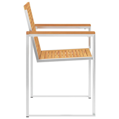 vidaXL Chaises de jardin avec coussins 2 pcs. Bois de teck massif et acier