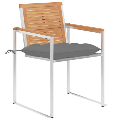 vidaXL Gartenstühle mit Kissen 2 Stk. Massivholz Teak und Stahl