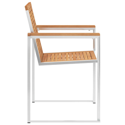 vidaXL Gartenstühle mit Kissen 2 Stk. Massivholz Teak und Stahl
