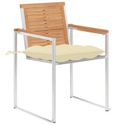 vidaXL Gartenstühle mit Kissen 2 Stk. Massivholz Teak und Stahl