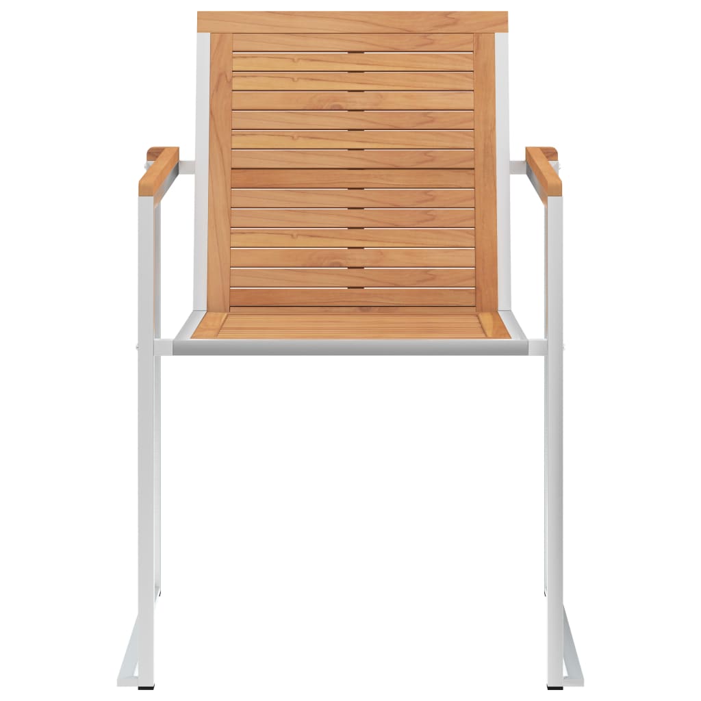 vidaXL Gartenstühle mit Kissen 2 Stk. Massivholz Teak und Stahl